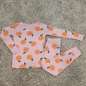 EUC - Girls Hanna Andersson Pink Pajamas with Oranges